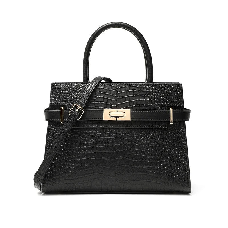 Sac à Main Femme Cuir Véritable Motif Crocodile Luxe Épaule & Bandoulière 3 Coloris – CLEVI Paris