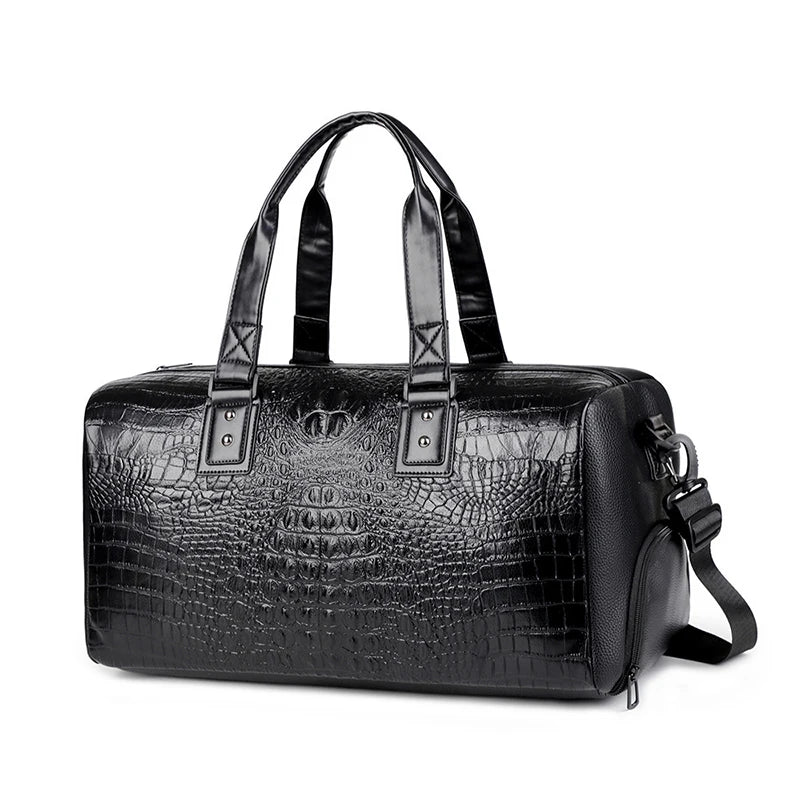 Sac de Voyage Homme PU Motif Croco Sport Business 50x24x24cm – CLEVI Paris