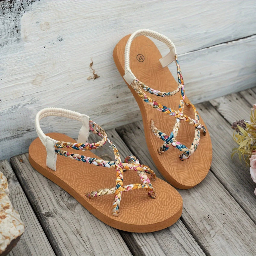 Sandales femme plates à sangle arrière – CLEVI Paris