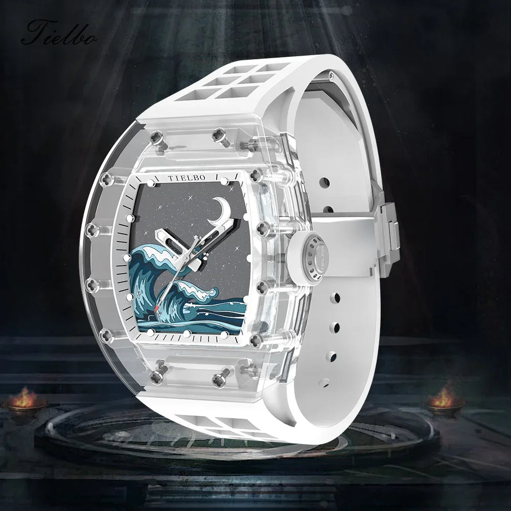 Montre Mécanique Squelette Saphir Homme – CLEVI Paris