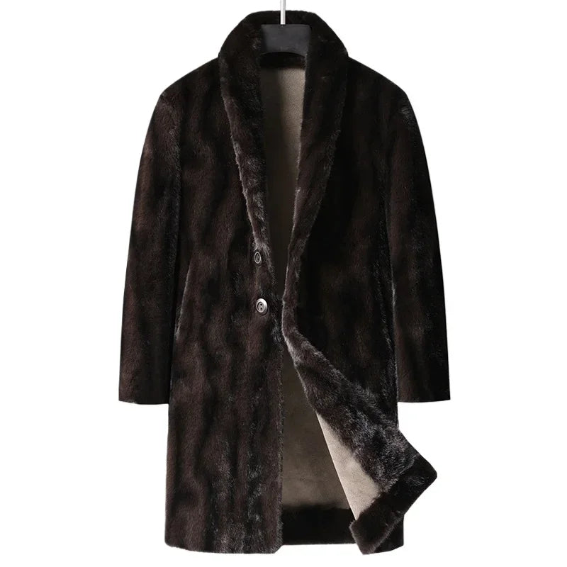 Manteau long homme aspect fourrure – CLEVI Paris