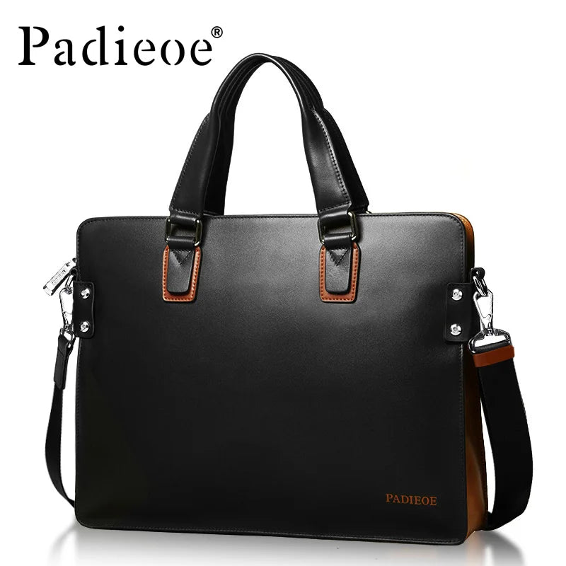 Cabas Cuir Véritable Homme Padieoe Détails Chaînes Business – CLEVI Paris