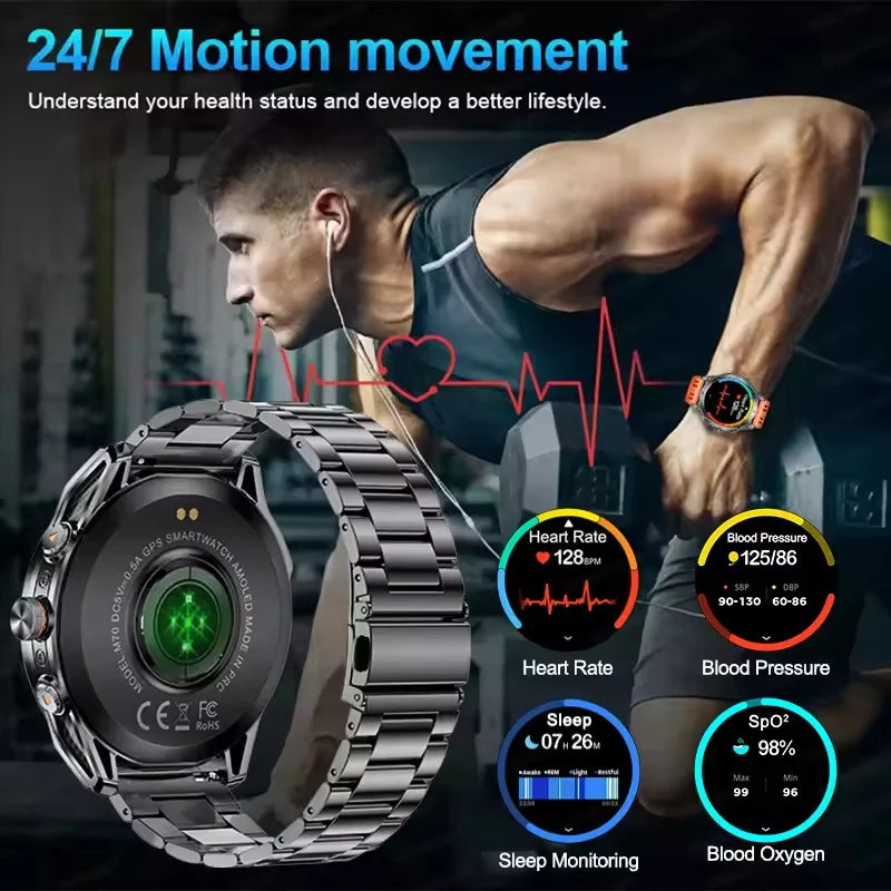 Montre GPS MAVHX AMOLED 1,75″ lampe torche – CLEVI Paris