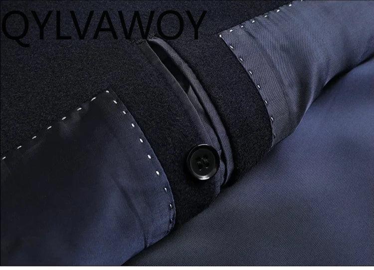 Manteau homme en cachemire bleu marine – CLEVI Paris
