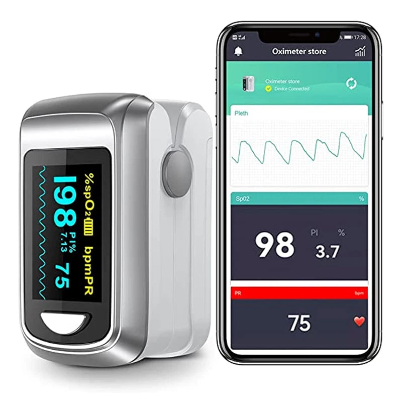 Oxymètre de Doigt Bluetooth OLED SpO2 PI Pouls App HealthTree – CLEVI Paris