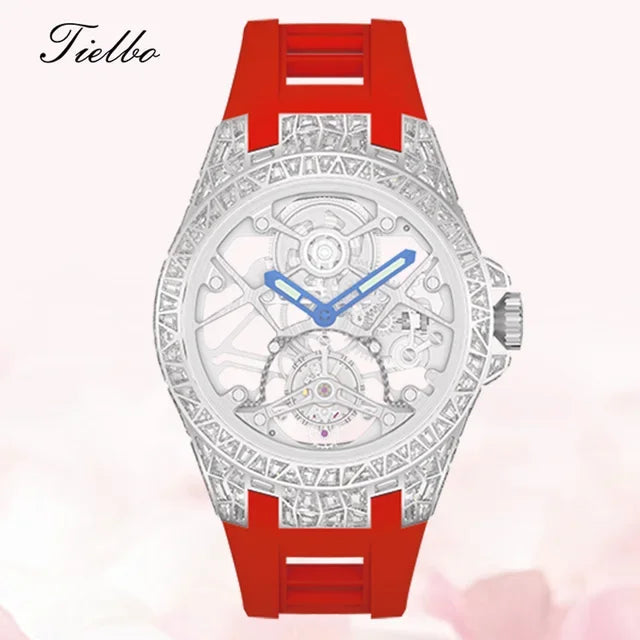 Montre Tourbillon Volant Cristaux Squelette Unisexe – CLEVI Paris