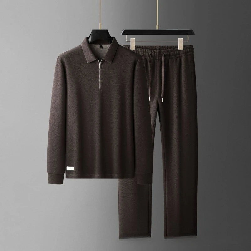 Ensemble homme polo zippé et pantalon Minglu – CLEVI Paris