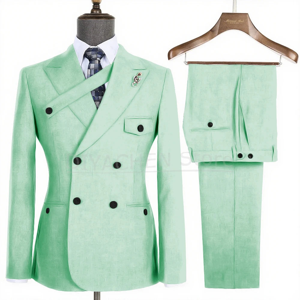 Costume homme croisé à revers pointus – CLEVI Paris