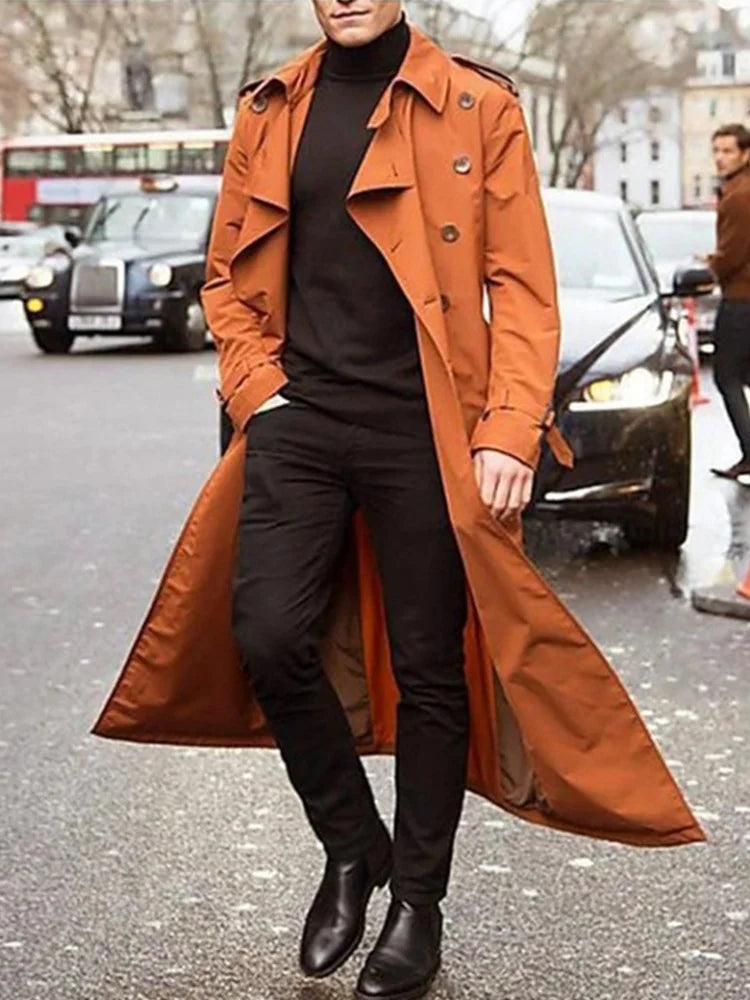 Trench long à épaulettes homme – CLEVI Paris