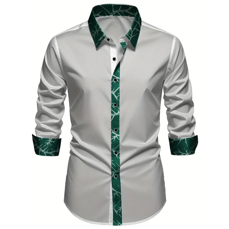 Chemise homme élégante imprimée à manches longues – CLEVI Paris