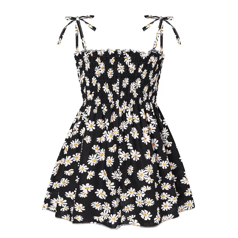 Robe d’été fille à fleurs sans manches – CLEVI Paris