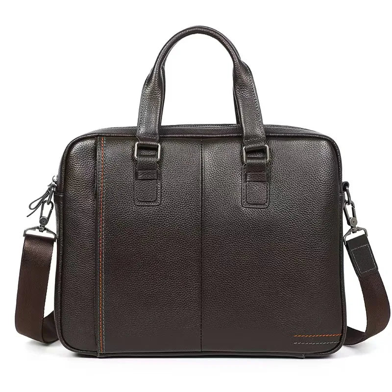 Porte-Documents Homme Cuir Vache Véritable Rayé 14” 39x27cm – CLEVI Paris