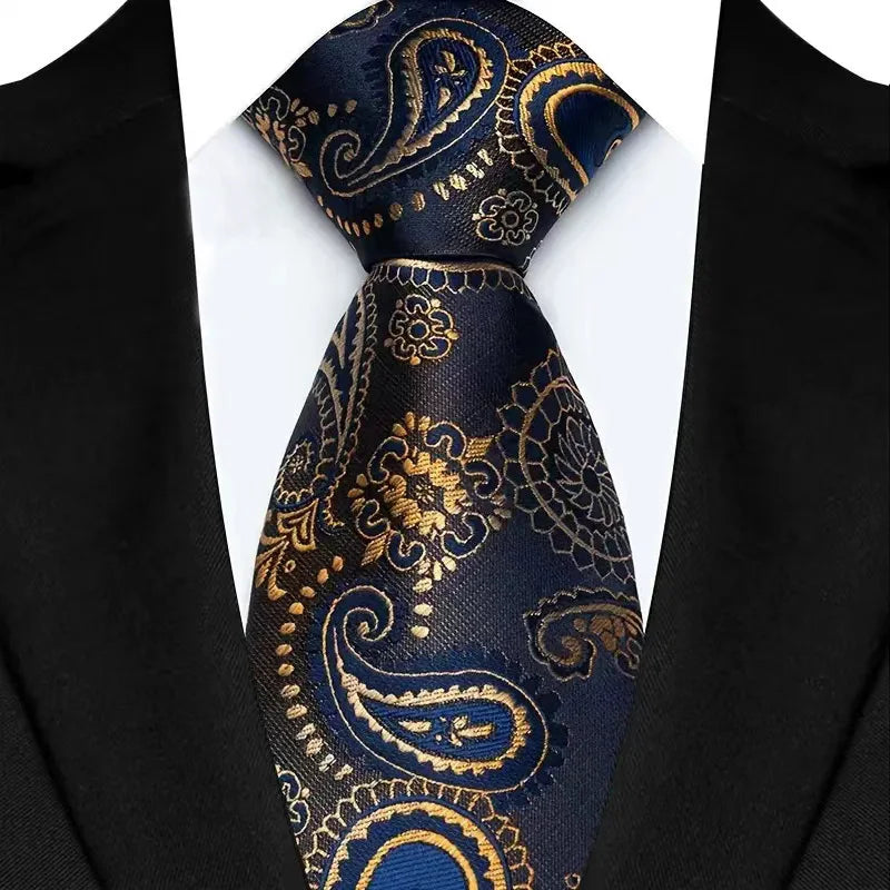 Cravate homme motif cachemire en polyester – CLEVI Paris