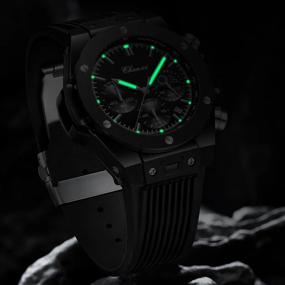 Montre Sport Quartz Chronographe CHENXI Homme Phase Lune – CLEVI Paris