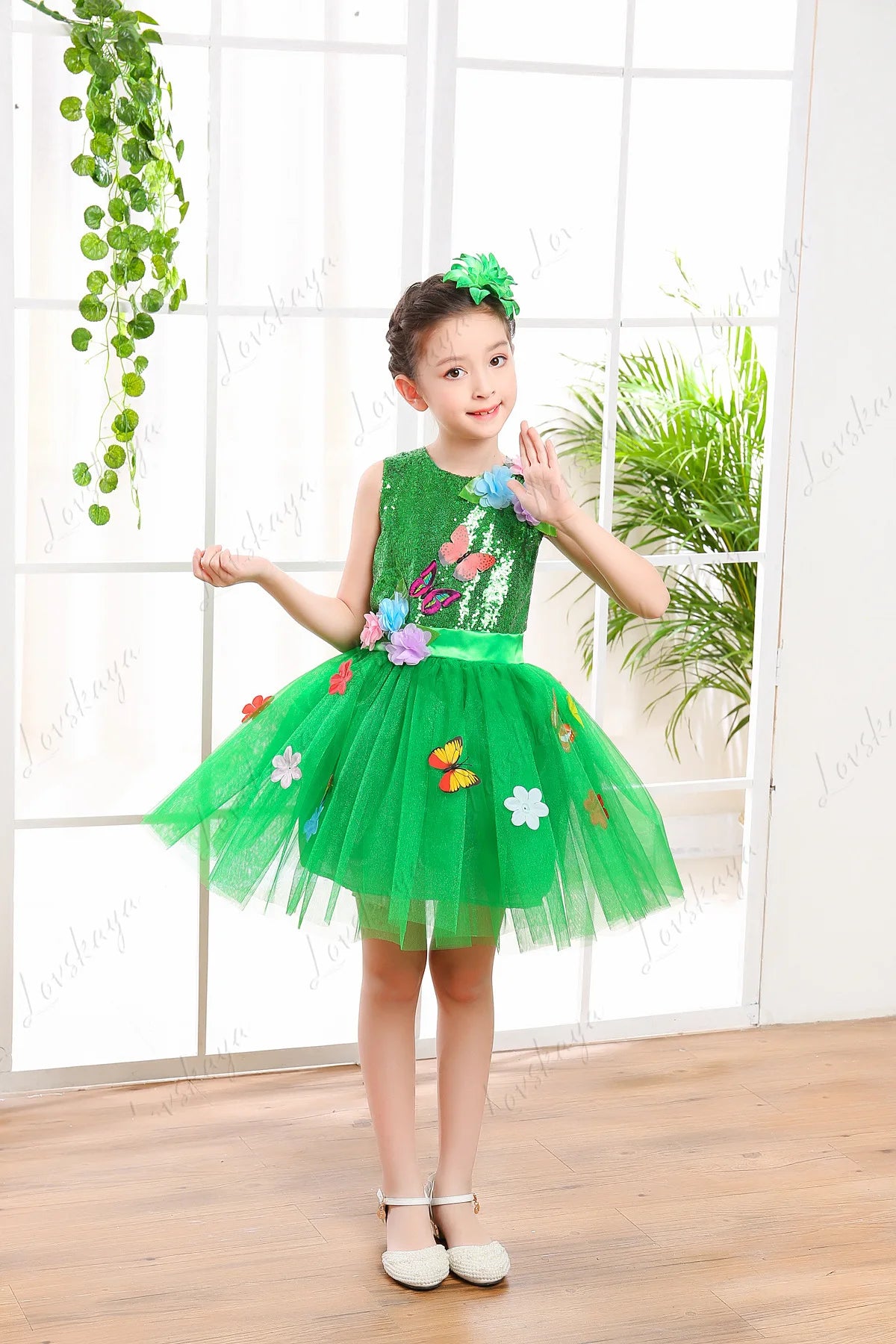 Robe de cérémonie fille tulle et paillettes – CLEVI Paris