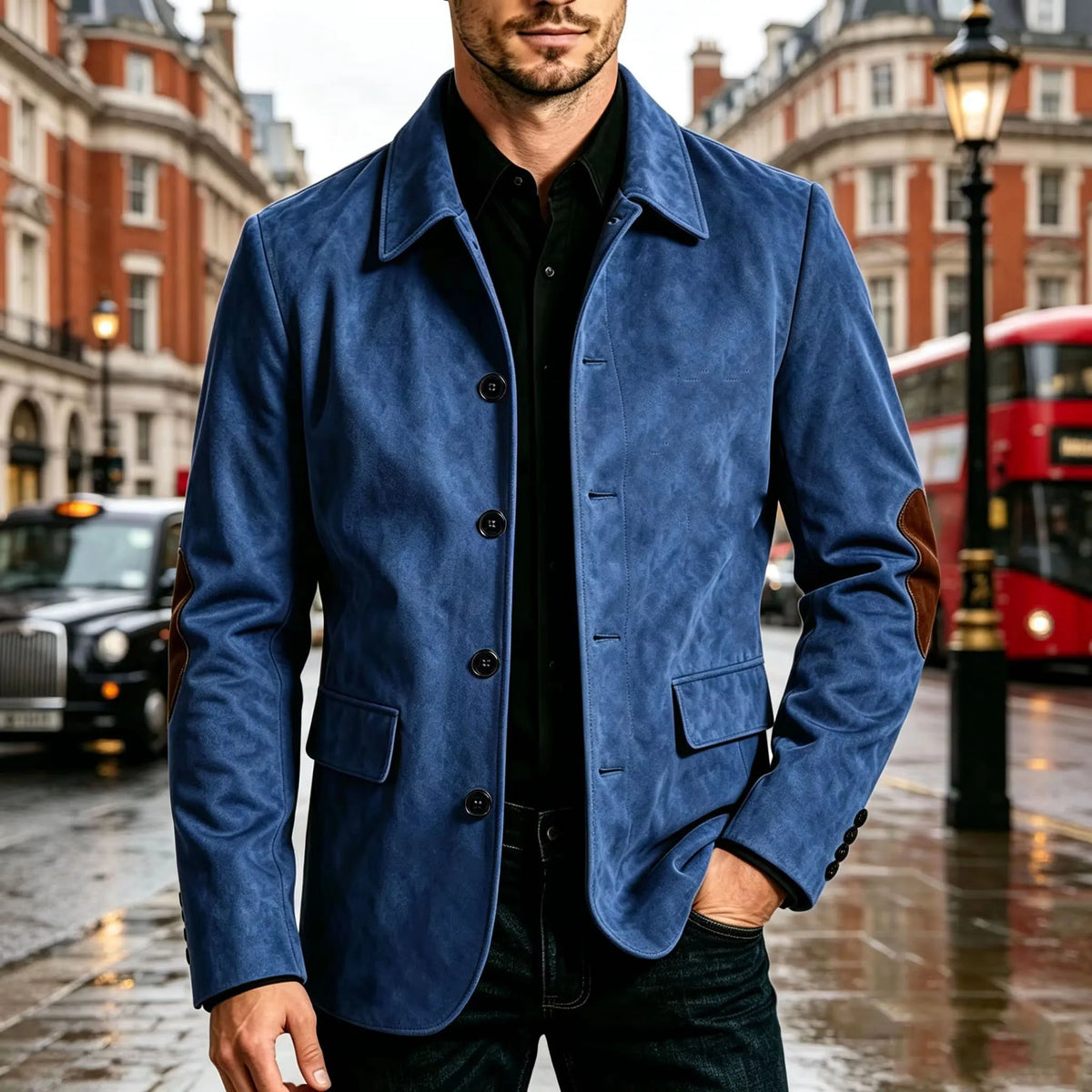 Blazer homme effet daim à coudières – CLEVI Paris