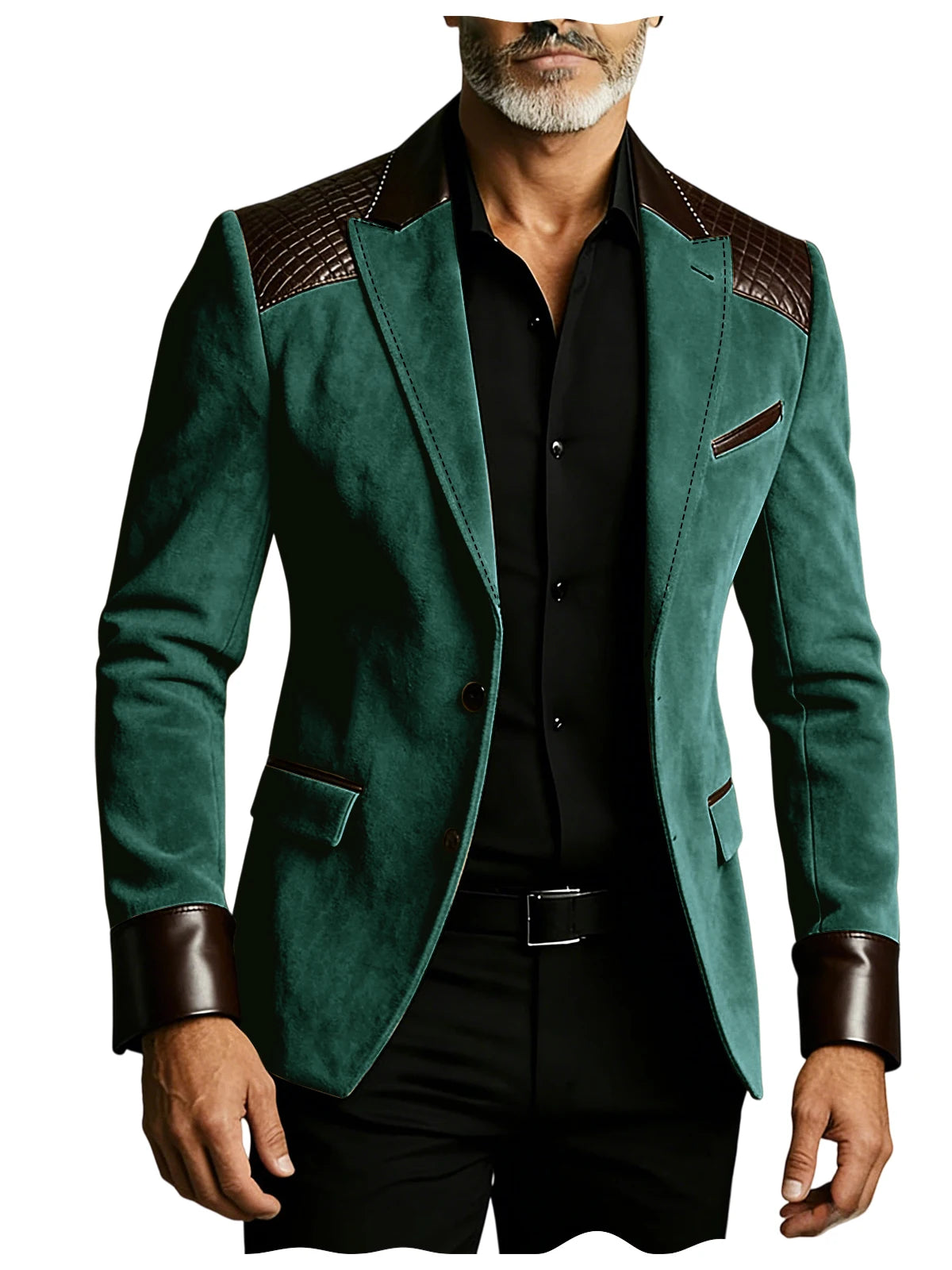 Blazer homme ajusté à détails crocodile – CLEVI Paris