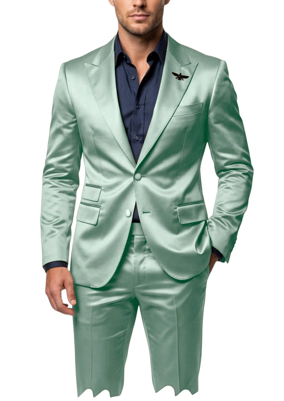 Costume homme 2 pièces en satin – CLEVI Paris
