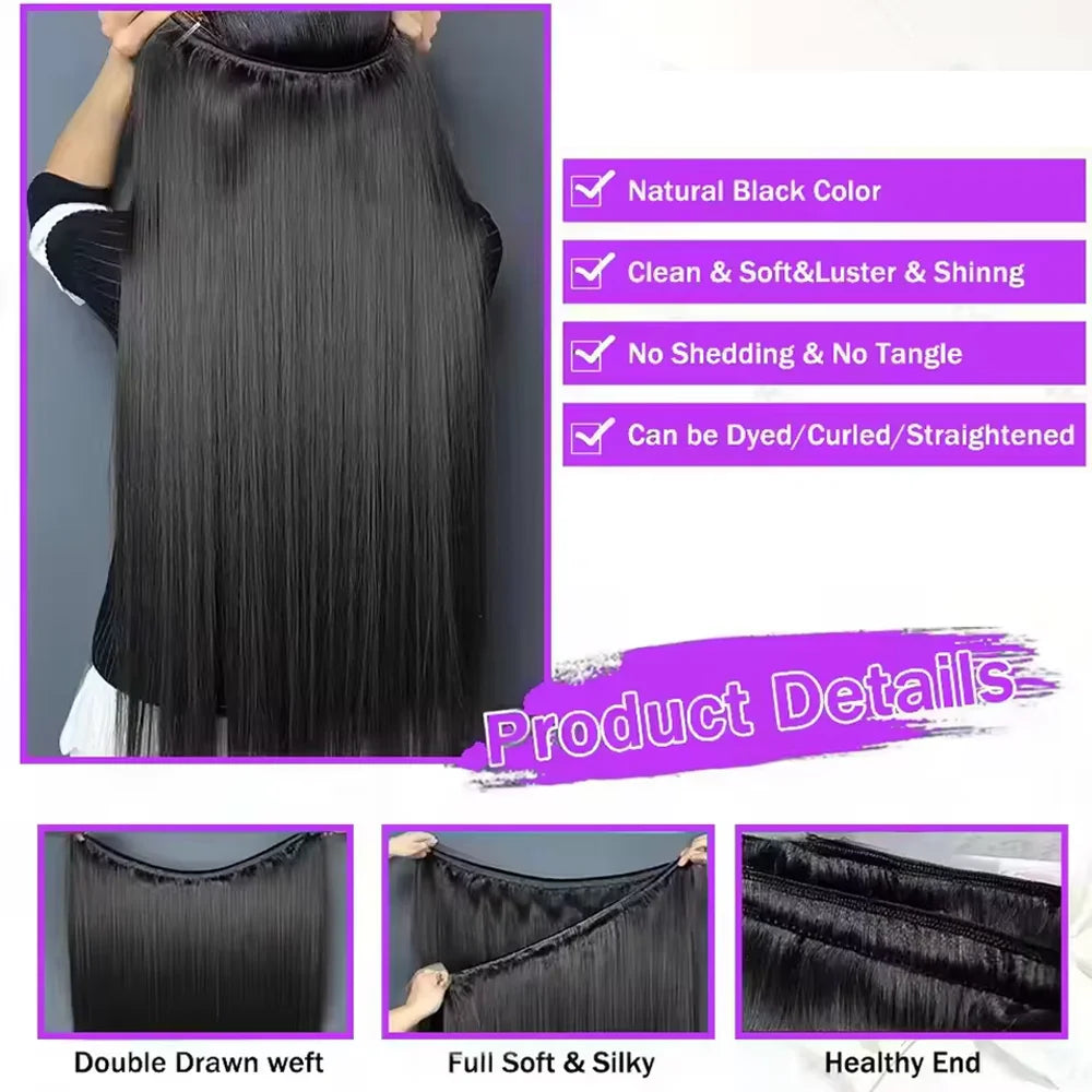 Bundles lisses brésiliens longs, cheveux humains – CLEVI Paris