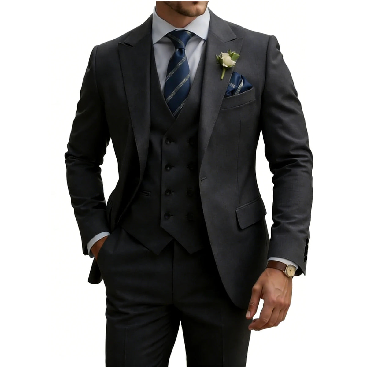 Costume homme 3 pièces, coupe ajustée – CLEVI Paris