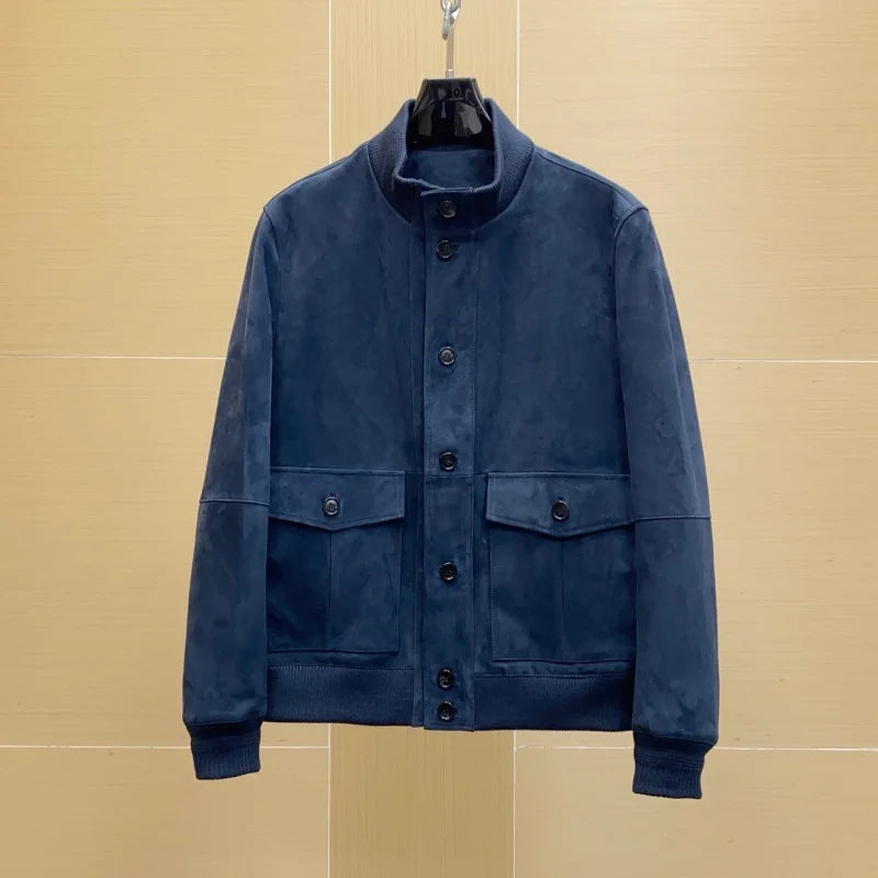 Blouson homme aspect daim à col montant – CLEVI Paris