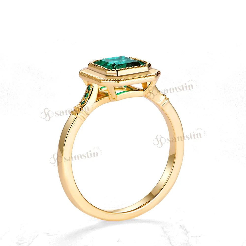 Bague émeraude de laboratoire Asscher – CLEVI Paris