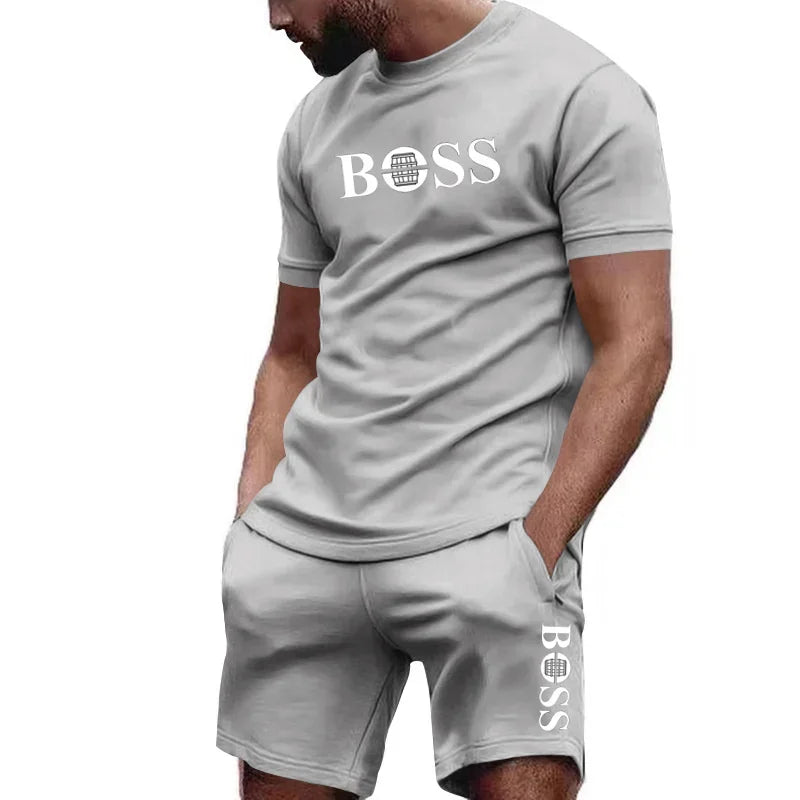 Ensemble homme t-shirt imprimé et short en maille – CLEVI Paris