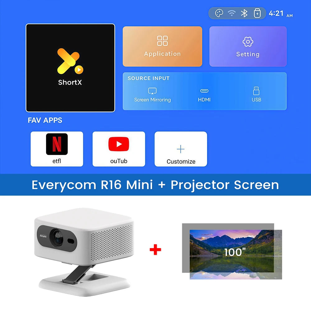 Mini projecteur Everycom R16 Android HD – CLEVI Paris