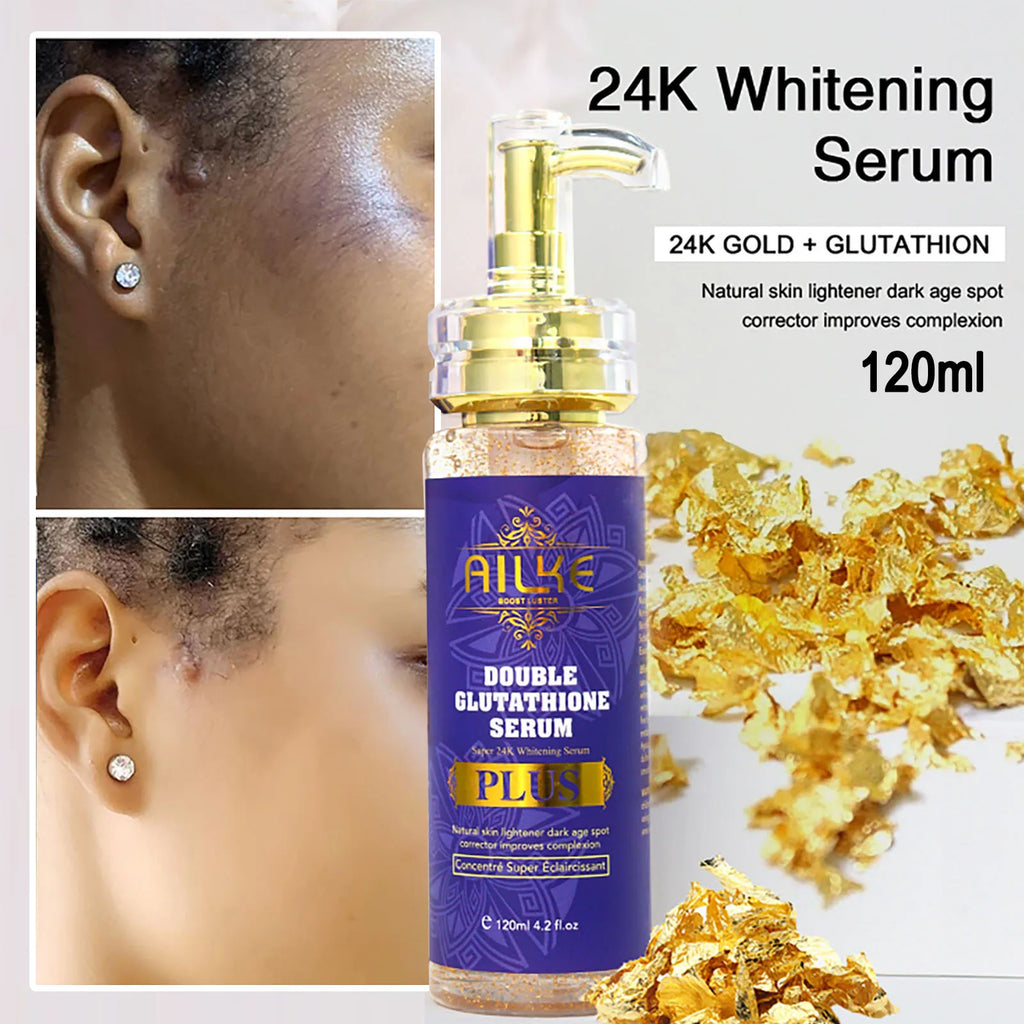 Sérum Éclaircissant Or 24K & Glutathion AILKE – Anti-Taches & Teint Uniforme – CLEVI Paris