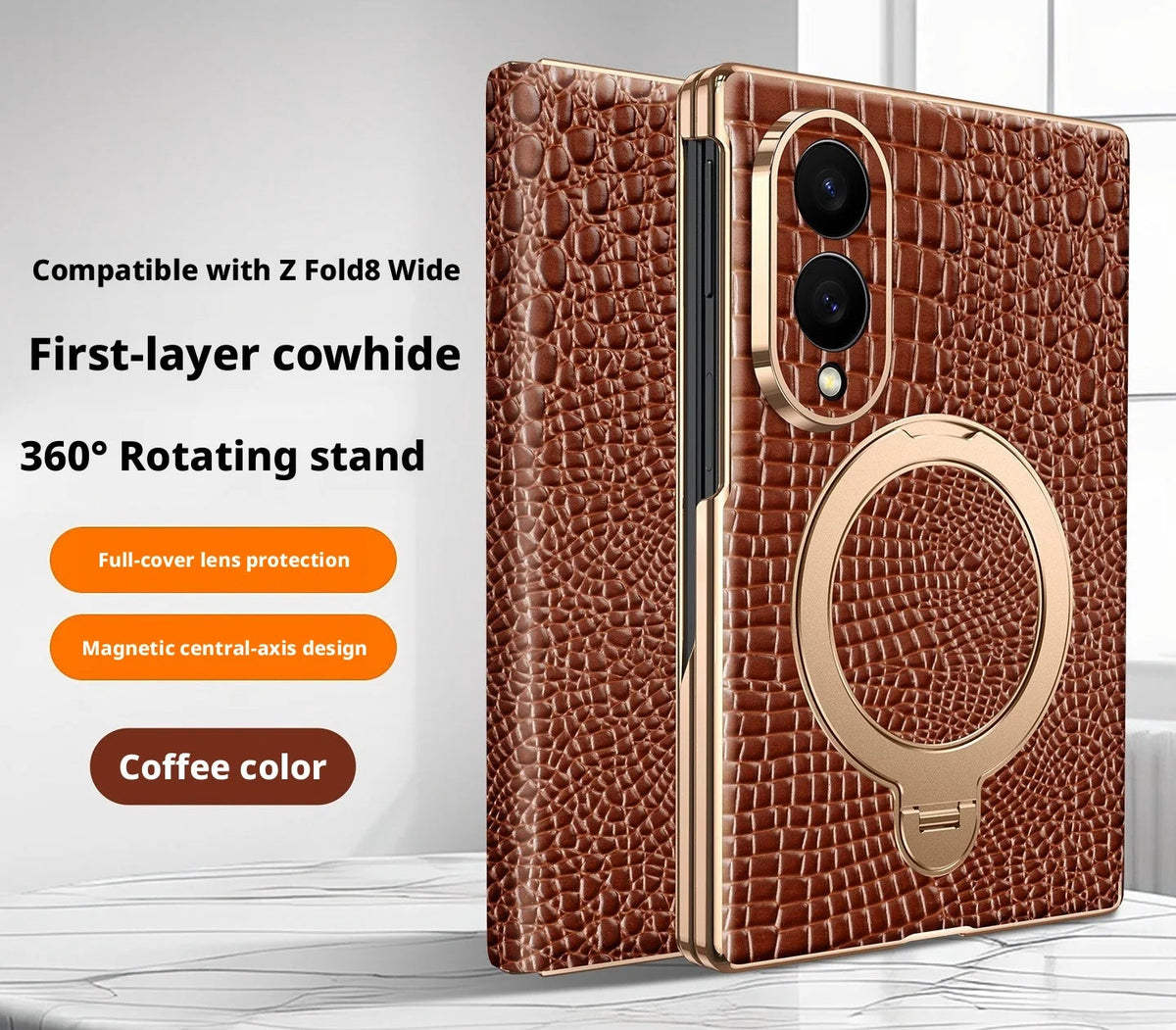 Étui Samsung Galaxy Z Fold motif crocodile – CLEVI Paris