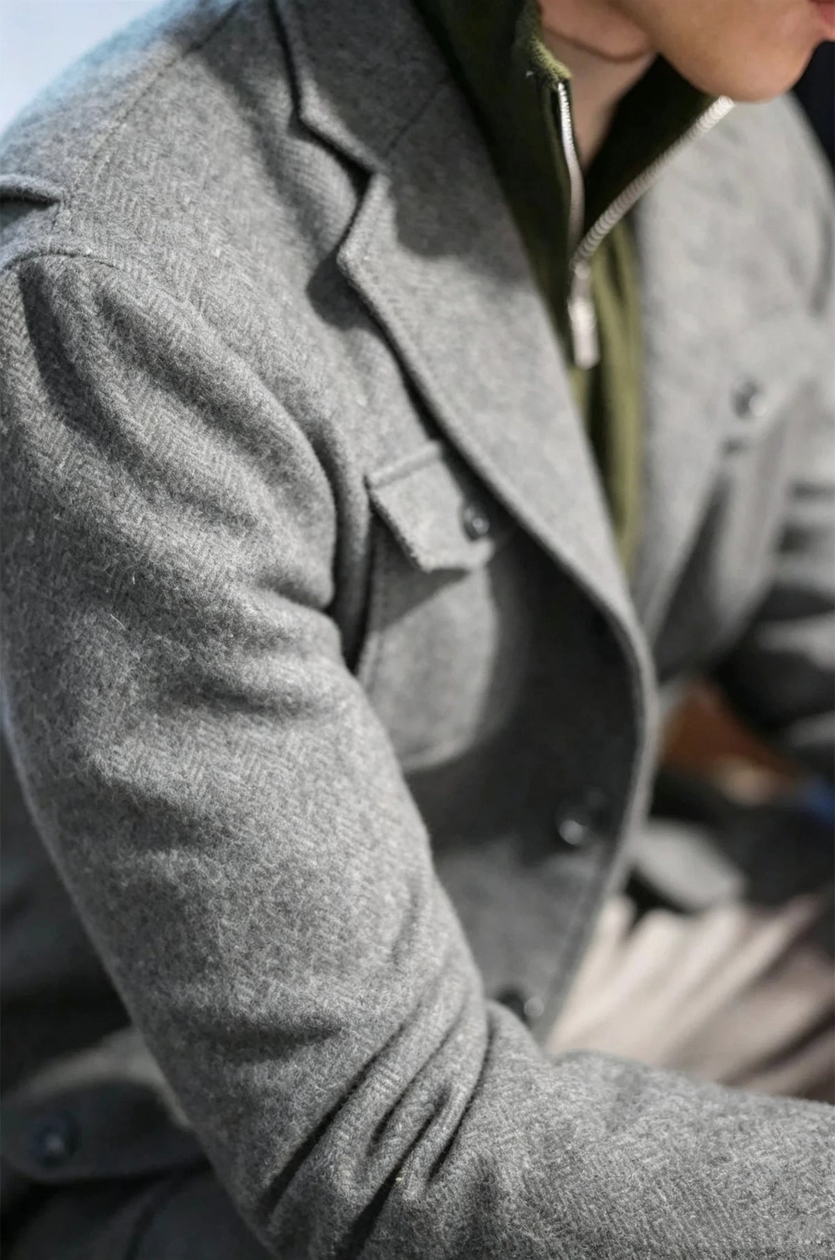 Blazer homme en tweed à chevrons – CLEVI Paris