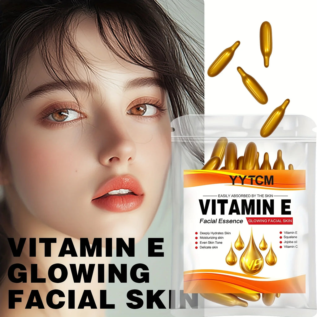 Capsules Essence Vitamine E | Hydratation Profonde, Squalane Végétal & Vitamine C | Éclat & Lissage – CLEVI Paris