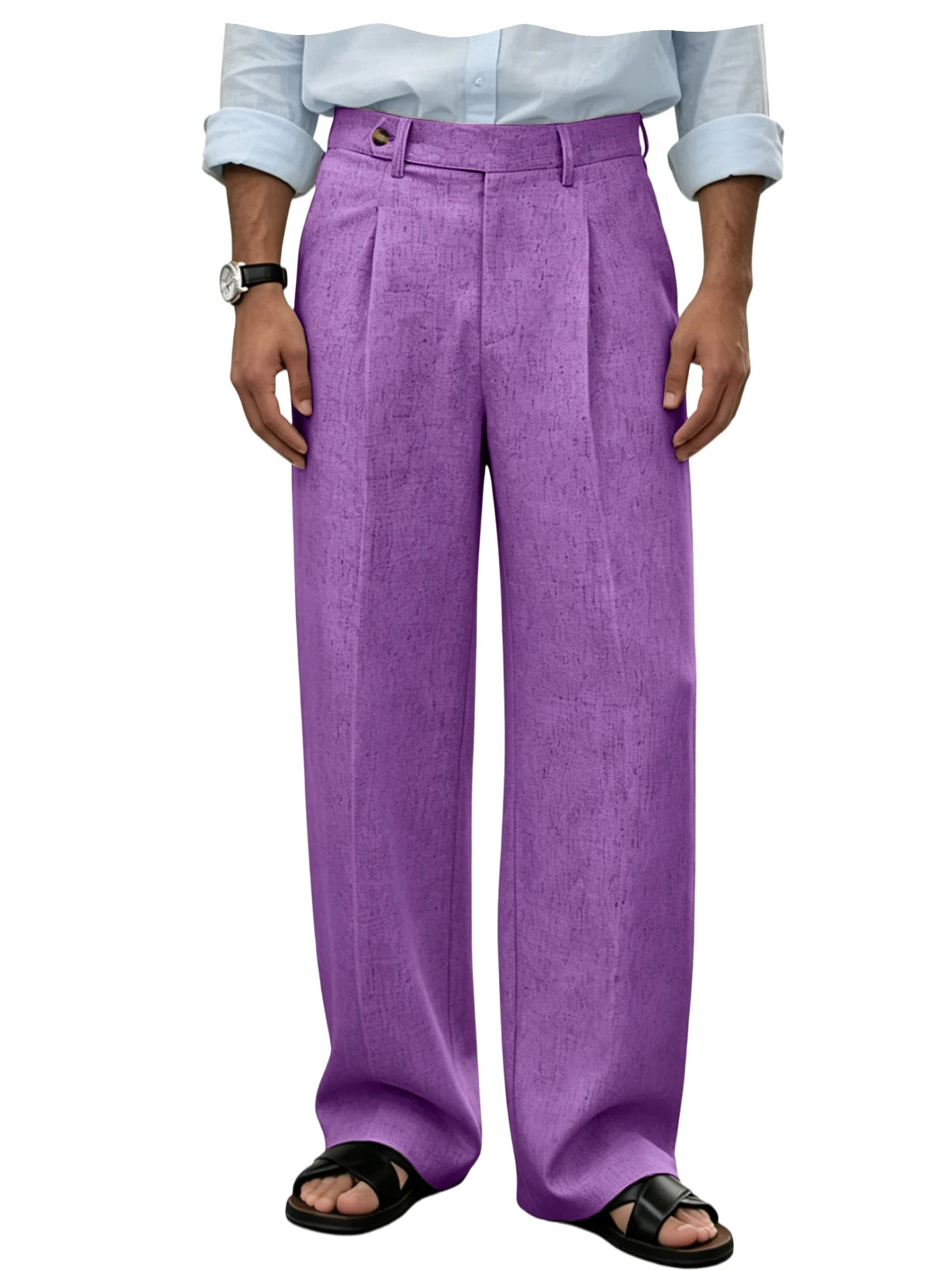 Pantalon homme en lin coupe ample – CLEVI Paris