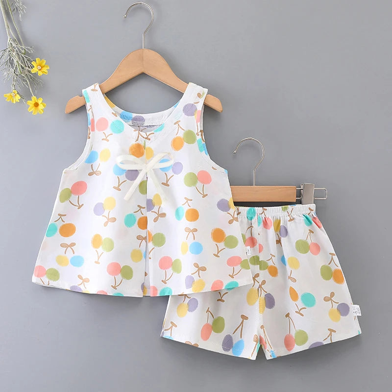 Ensemble fille sans manches en viscose – CLEVI Paris