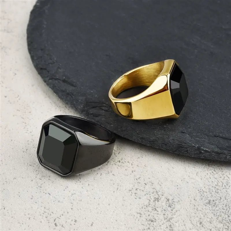 Bague Homme en Acier Inoxydable et Zircon – CLEVI Paris