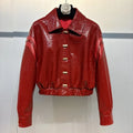 Veste courte femme en cuir effet crocodile – CLEVI Paris