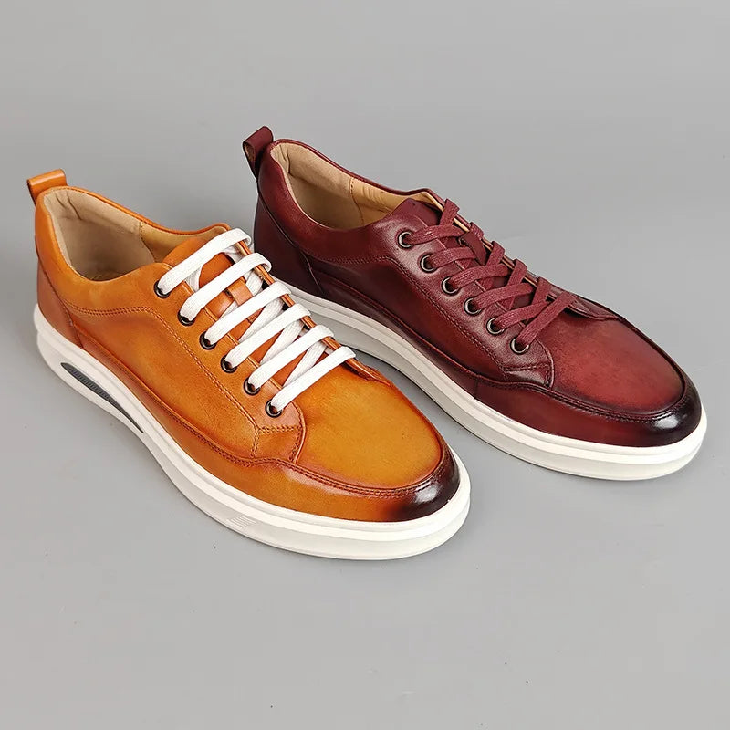 Sneakers en cuir à lacets pour homme – CLEVI Paris