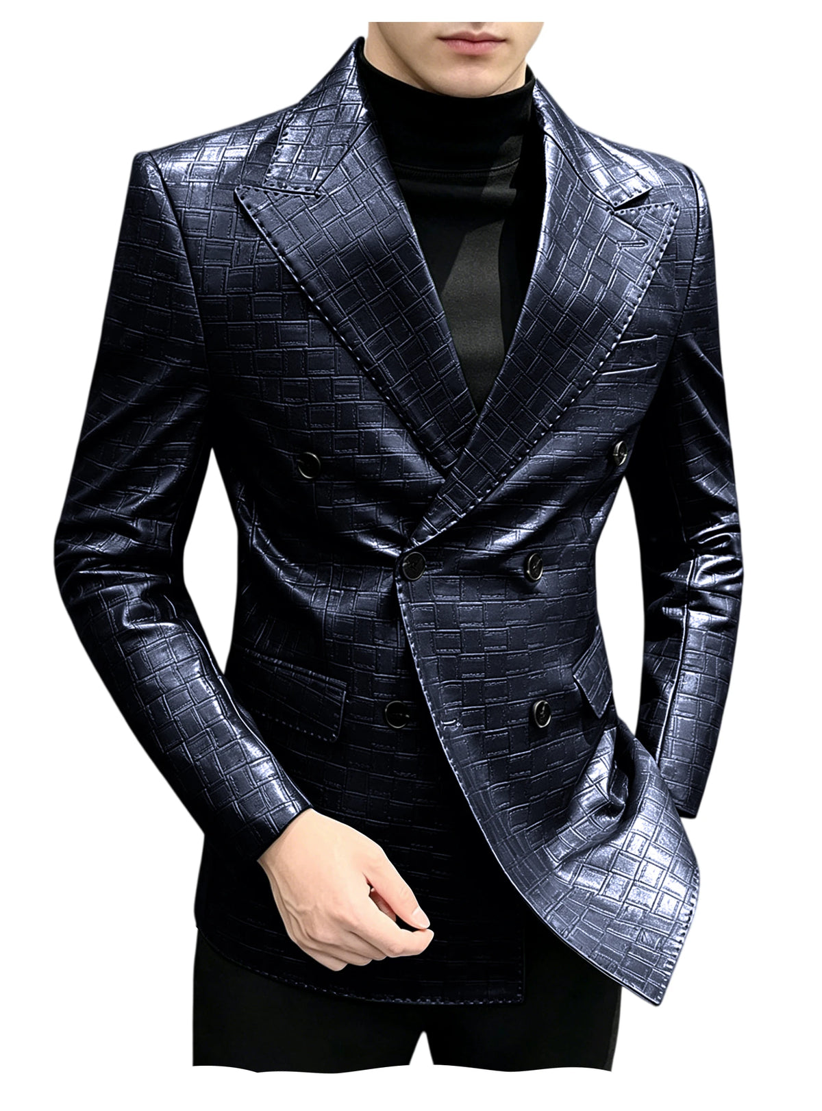 Blazer similicuir homme effet croco – CLEVI Paris