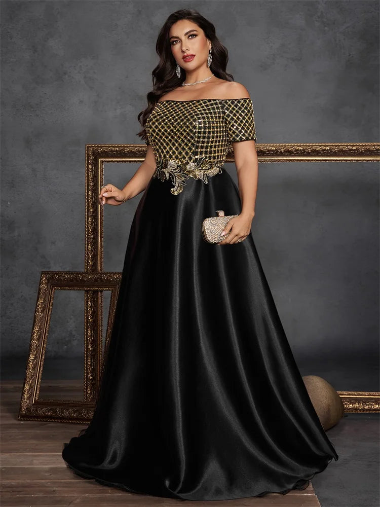 Robe de soirée noire à sequins – CLEVI Paris