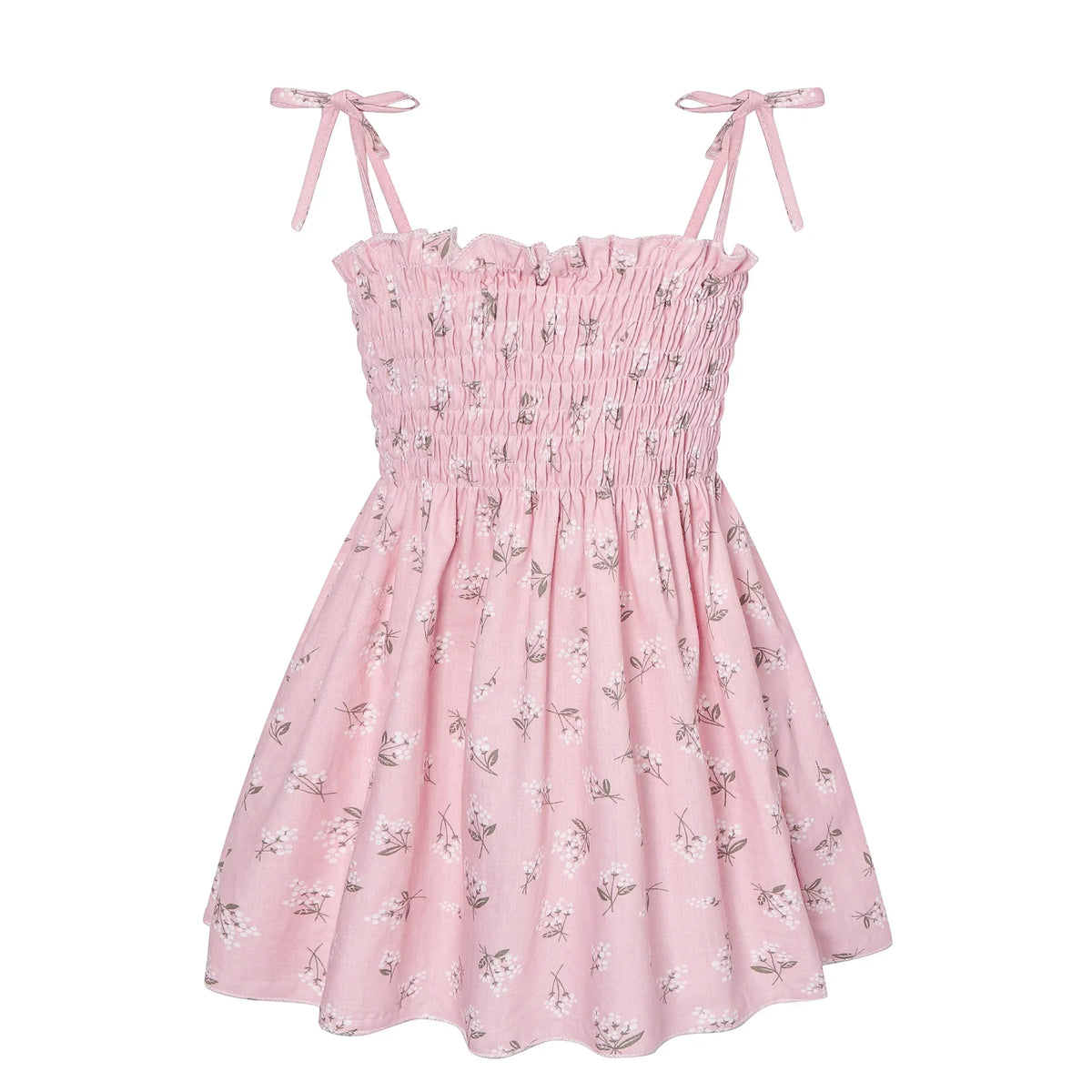Robe d’été fille à fleurs sans manches – CLEVI Paris