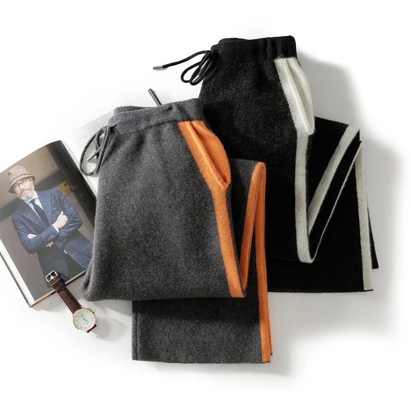 Ensemble homme en cachemire à bandes – CLEVI Paris