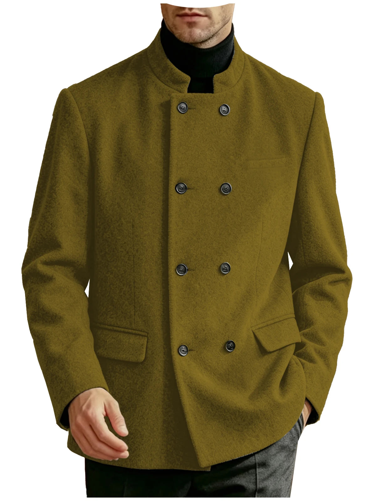 Veste homme à col montant et double boutonnage – CLEVI Paris