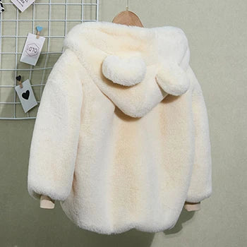 Veste enfant fausse fourrure à capuche – CLEVI Paris