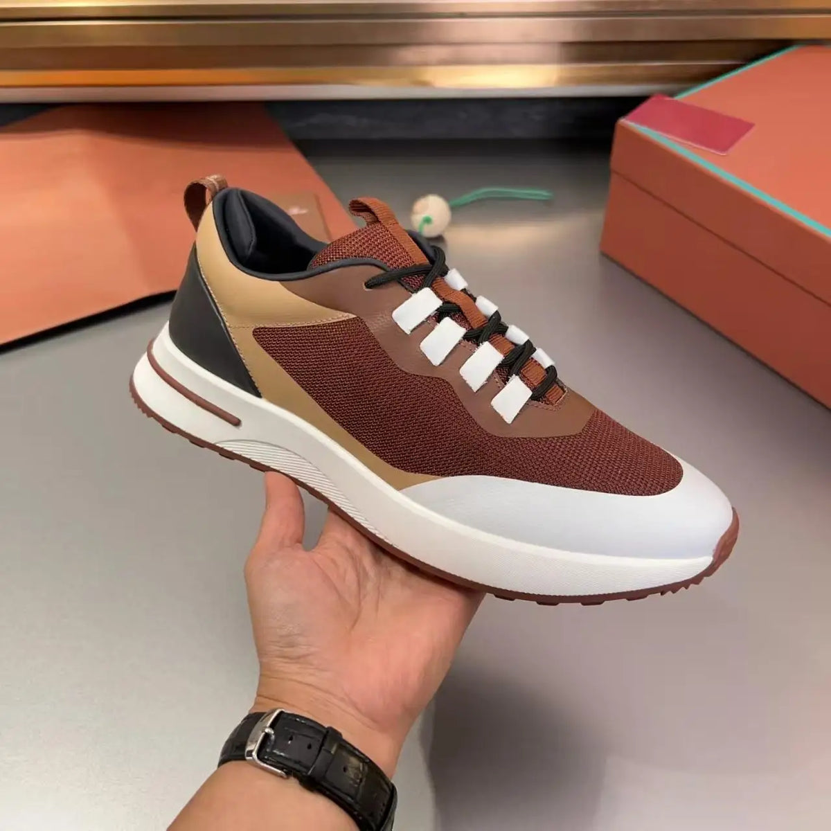Sneakers Sport Cuir Homme Légères Multicolores – CLEVI Paris