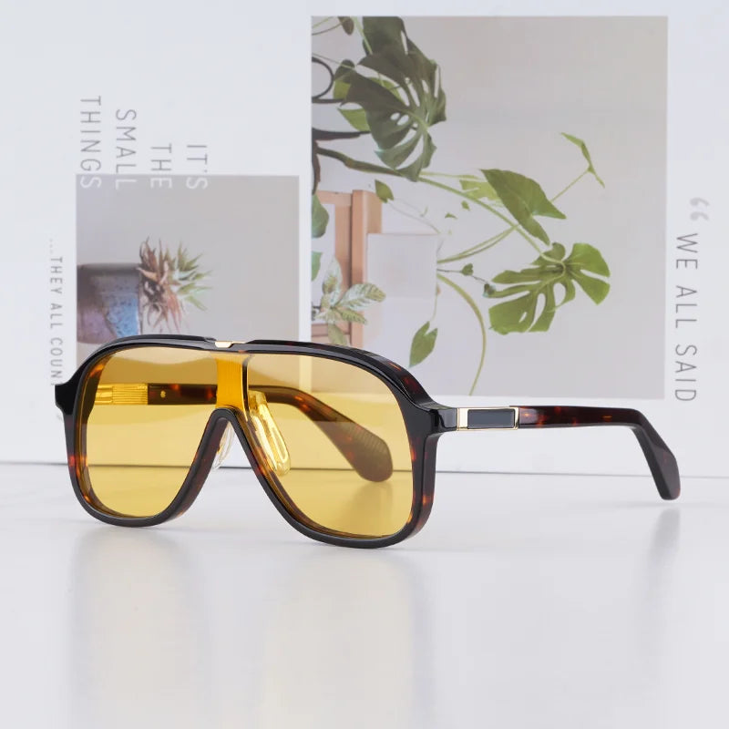 Lunettes de Soleil Aviateur Acétate Luxe UV400 Qualité Supérieure Homme – CLEVI Paris