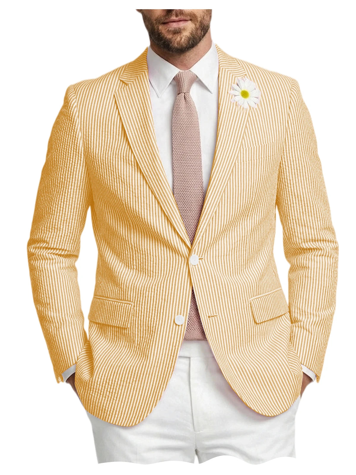 Blazer homme en tweed à chevrons, coupe droite – CLEVI Paris