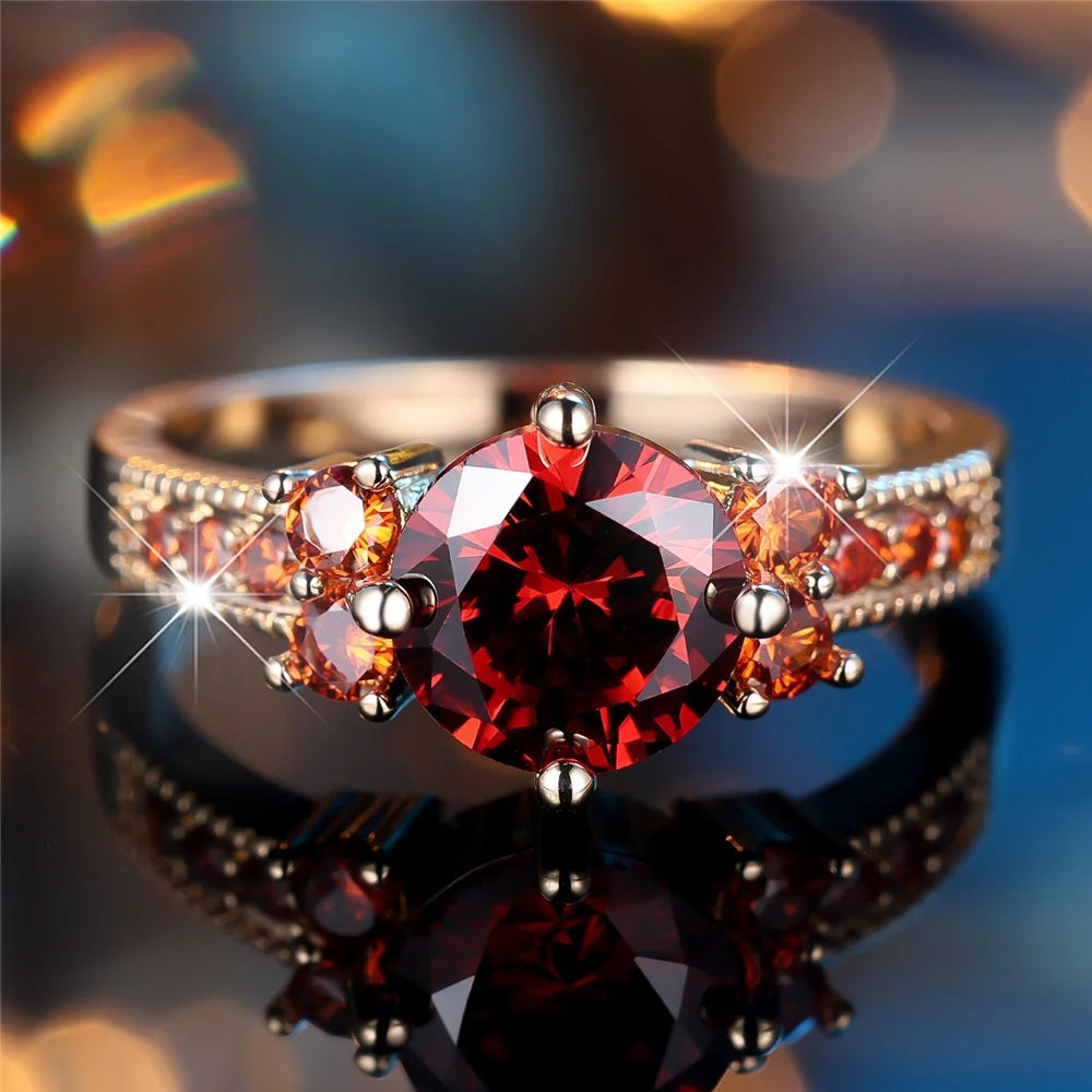 Bague Femme Zirconium Rouge – CLEVI Paris