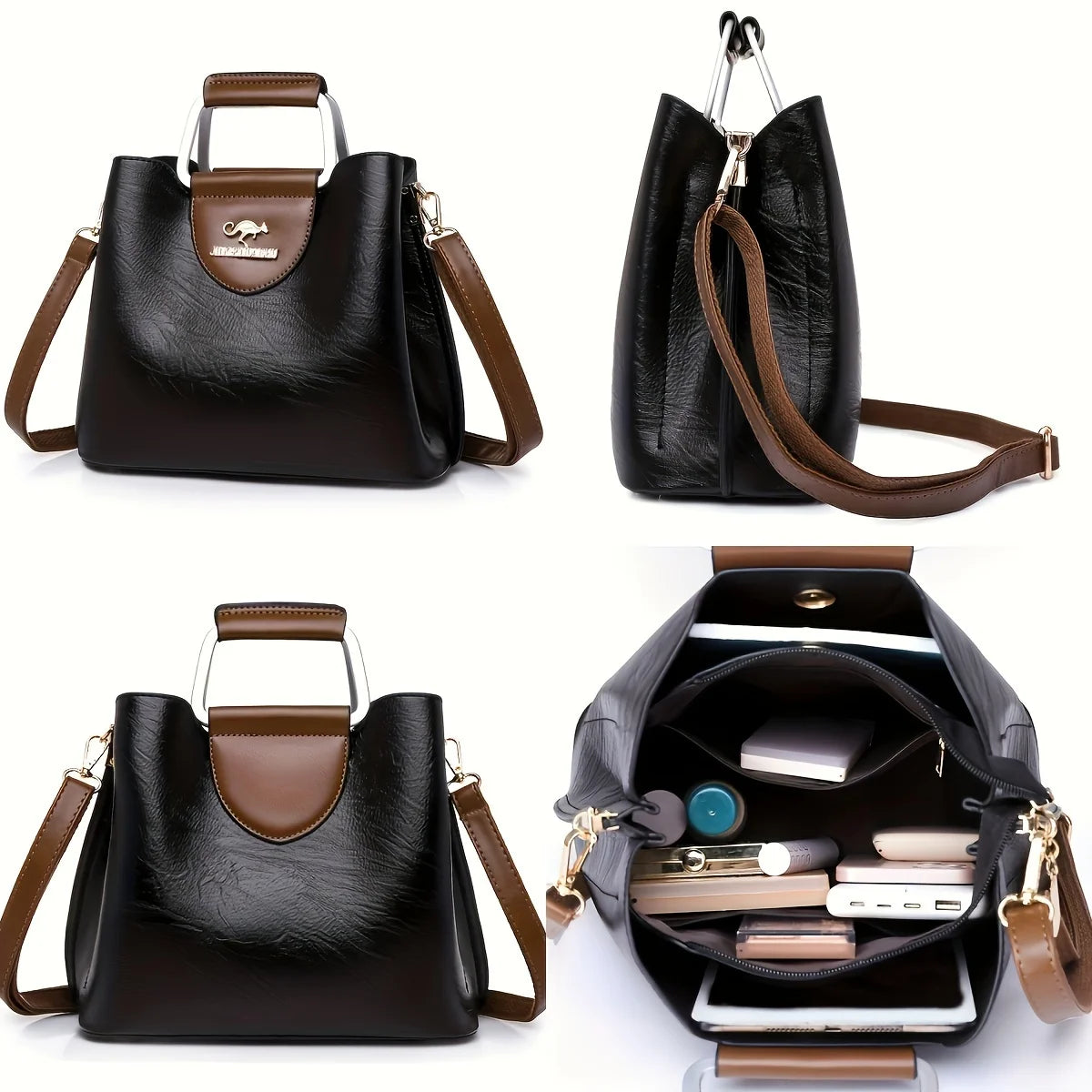 Sac À Main Vintage Multi-Poches Femme Bandoulière – CLEVI Paris