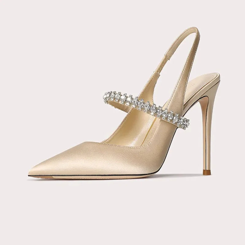 Sandales femme à chaîne et talon fin – CLEVI Paris