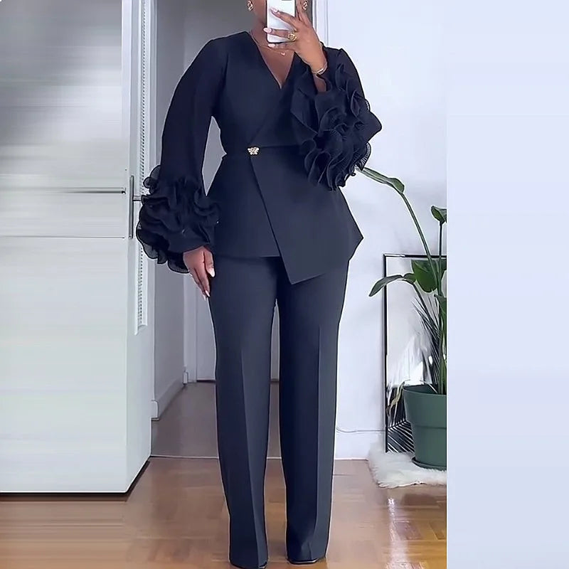 Ensemble blazer et pantalon à dentelle – CLEVI Paris